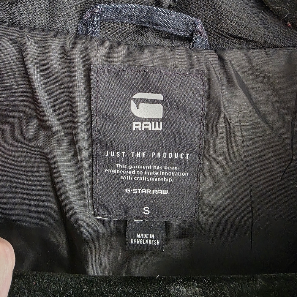 G-Star RAW Alaska HDD Long Puffer Jacket Women’s Size Small Black Hooded Coat - Picture 13 of 15